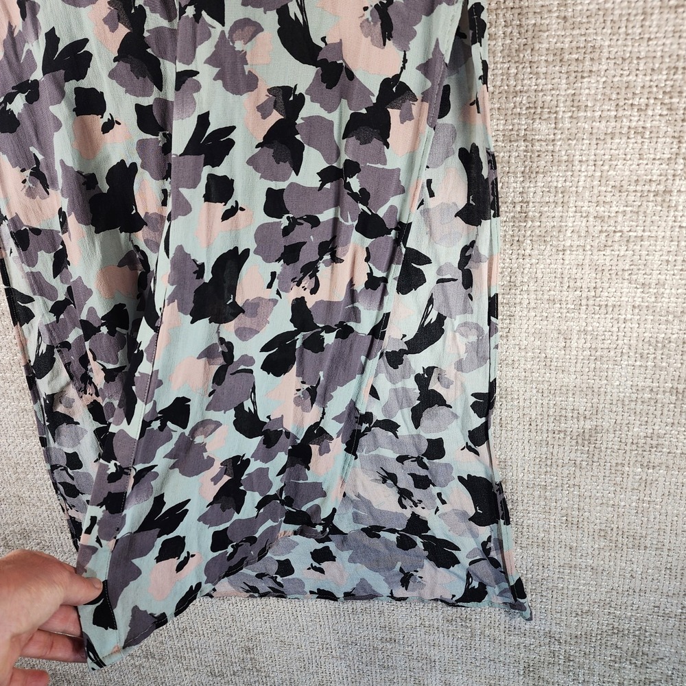 Maeve Anthropologie Long Floral Duster Blouse Womens XS Short Sleeve Flowy - Picture 3 of 12